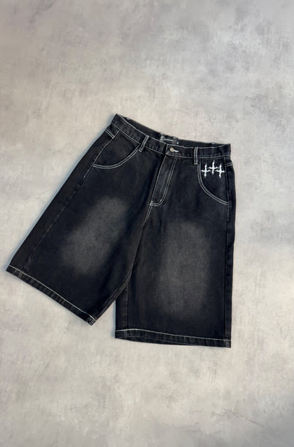 FADED BLACK JORTS - Purple Place