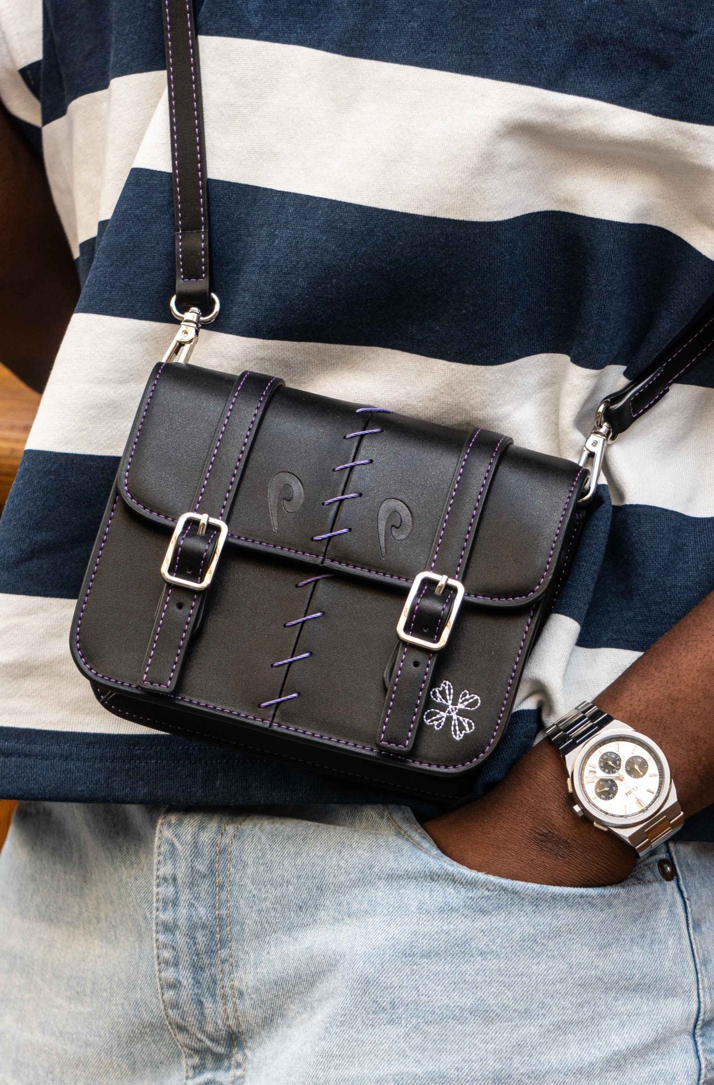 Hook Bag - Black and Purple - Purple Place