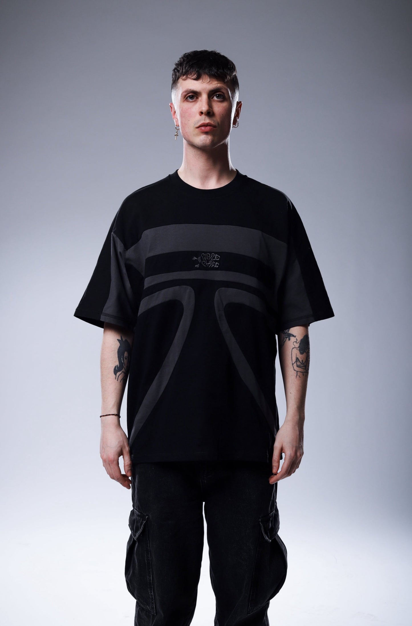 Hooking Tee - Black and Gray - Purple Place