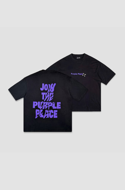Join The Purple Place T-shirt - Black - Purple Place
