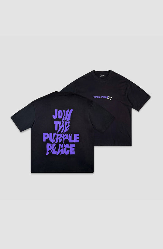 Join The Purple Place T-shirt - Black - Purple Place