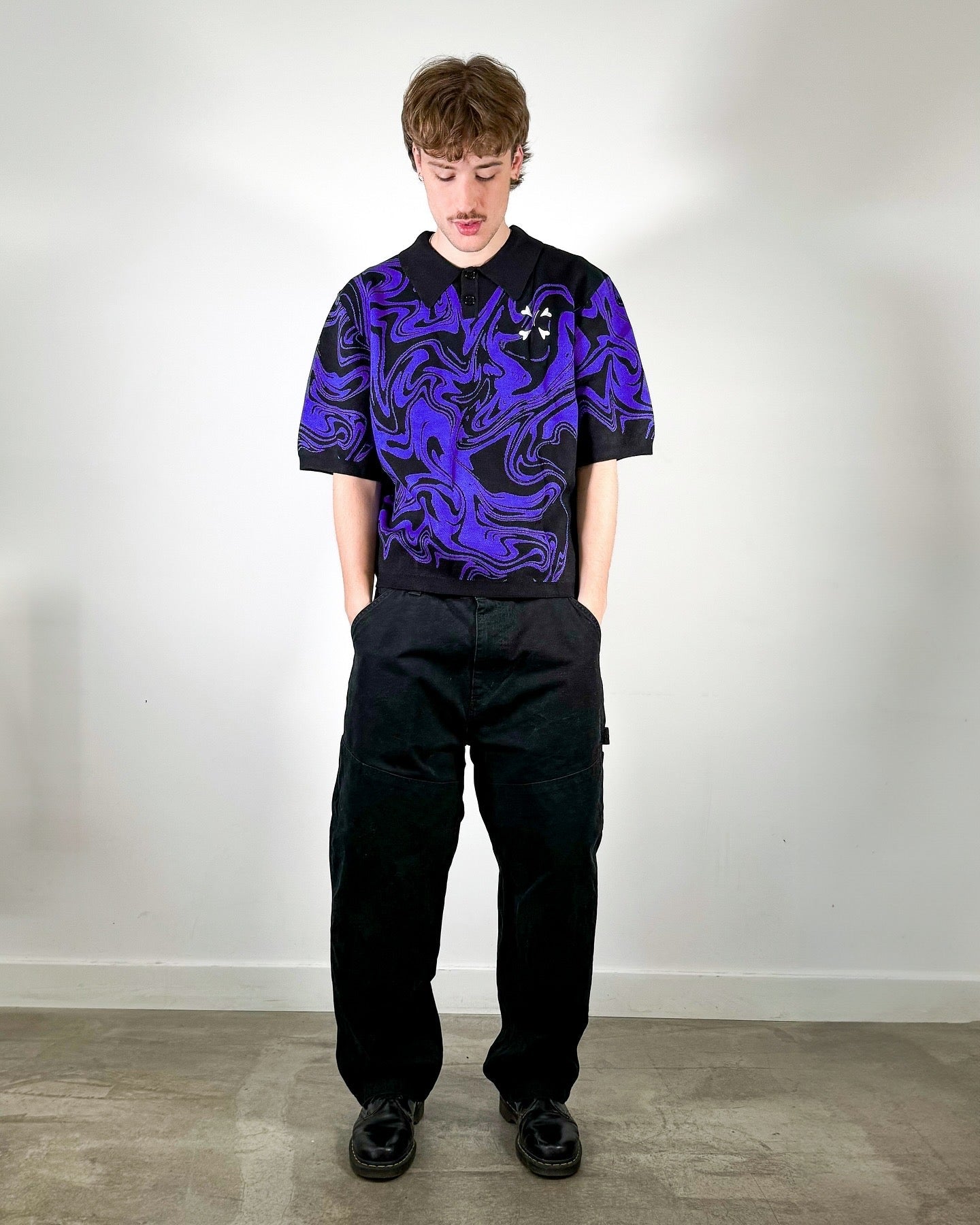 Knit tee Black / Purple - Purple Place