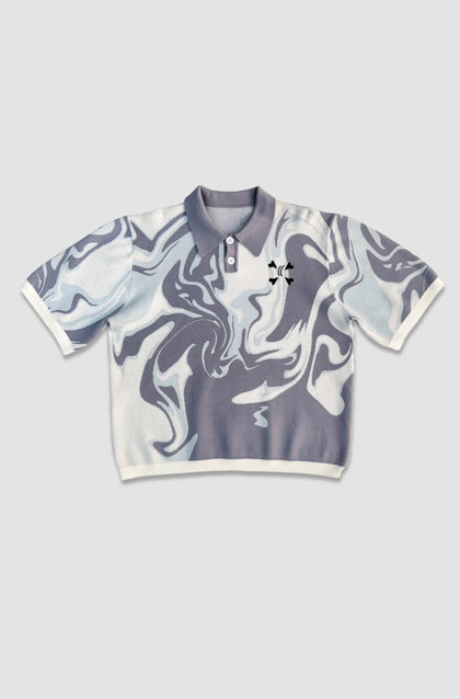 KNIT TEE - GRAY & WHITE - Purple Place