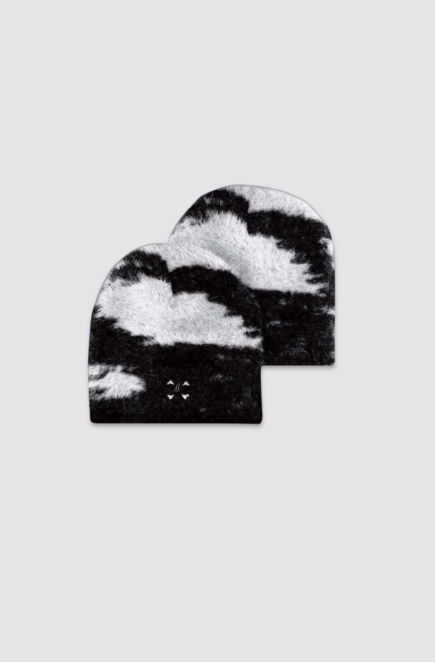Mohair beanie Black/White - Purple Place