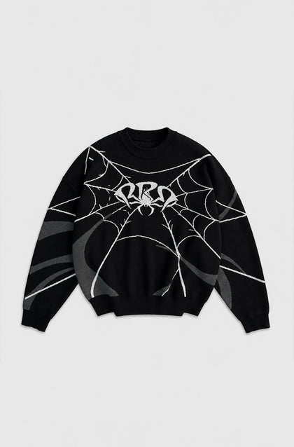 Origin Knitwear – pull jacquard noir réfléchissant – photo 1