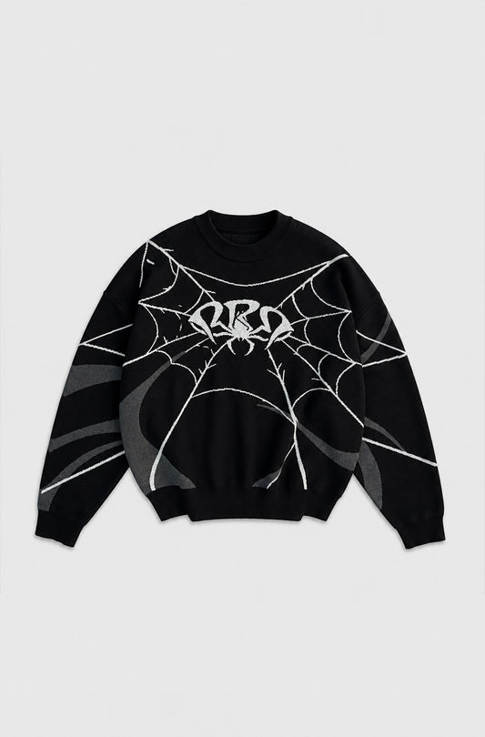 Origin Knitwear – pull jacquard noir réfléchissant – photo 1