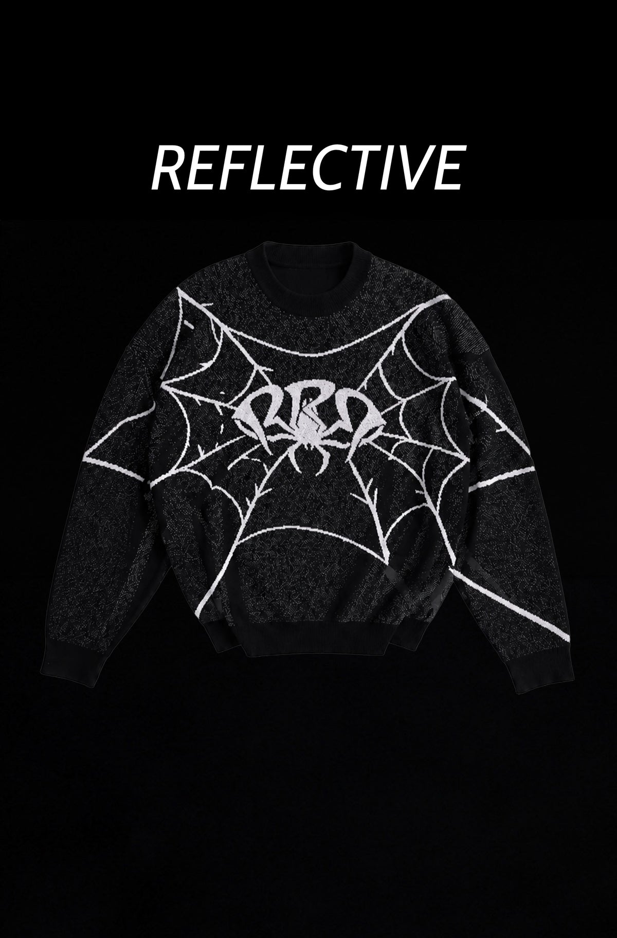 Origin Knitwear – pull jacquard noir réfléchissant – photo 2