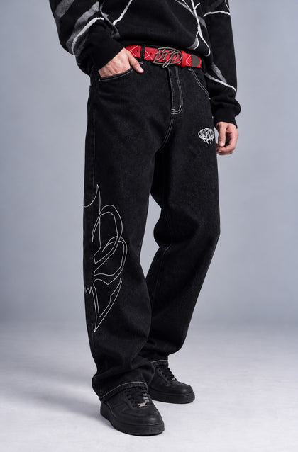 Origin Pant – pantalon denim noir brodé – photo 4
