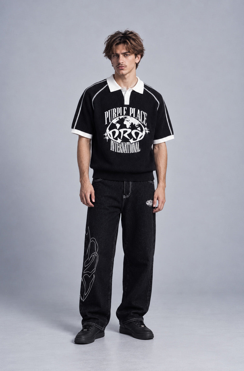 Origin Pant – pantalon denim noir brodé – photo 3