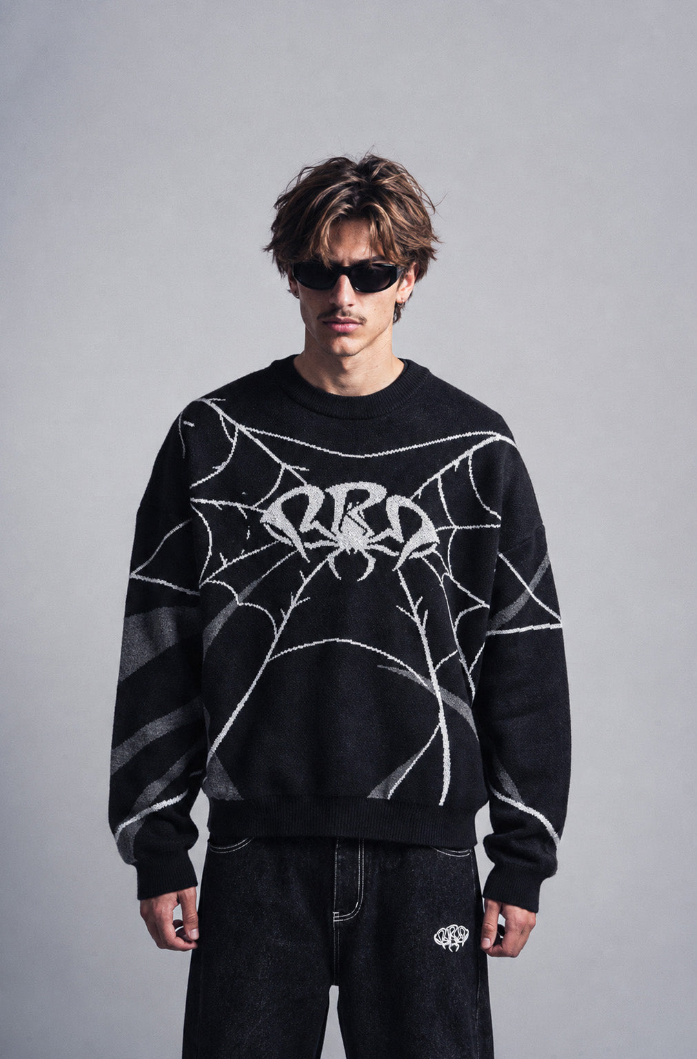 Origin Knitwear – pull jacquard noir réfléchissant – photo 3