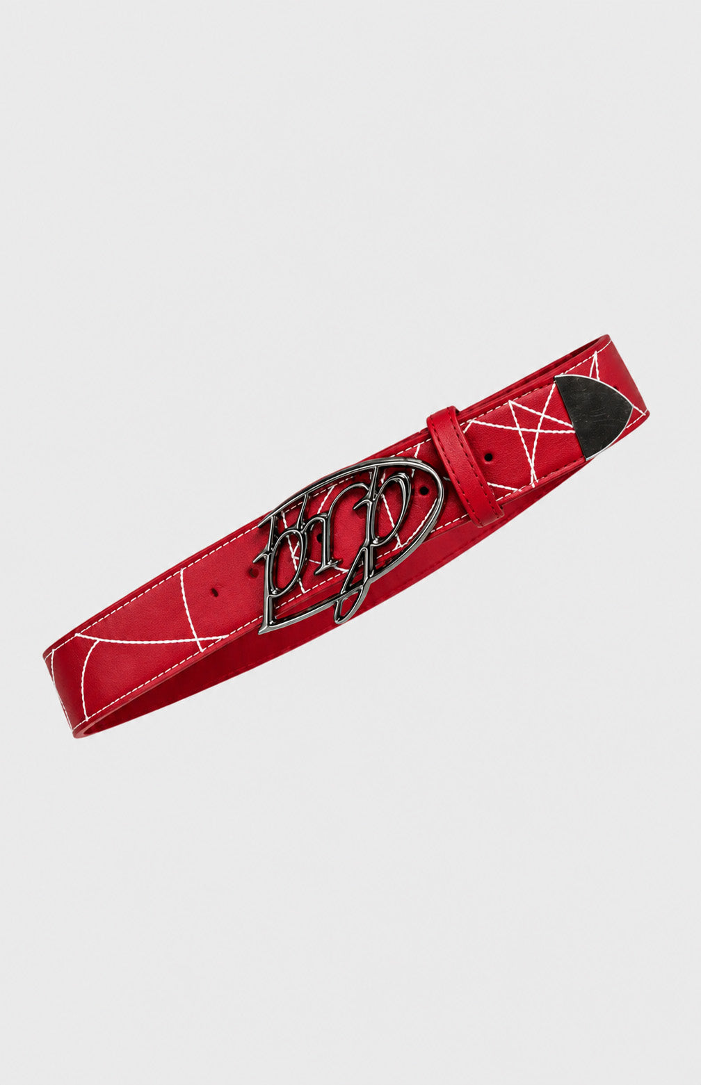 Origin Belt Red – ceinture rouge similicuir boucle custom – photo 1