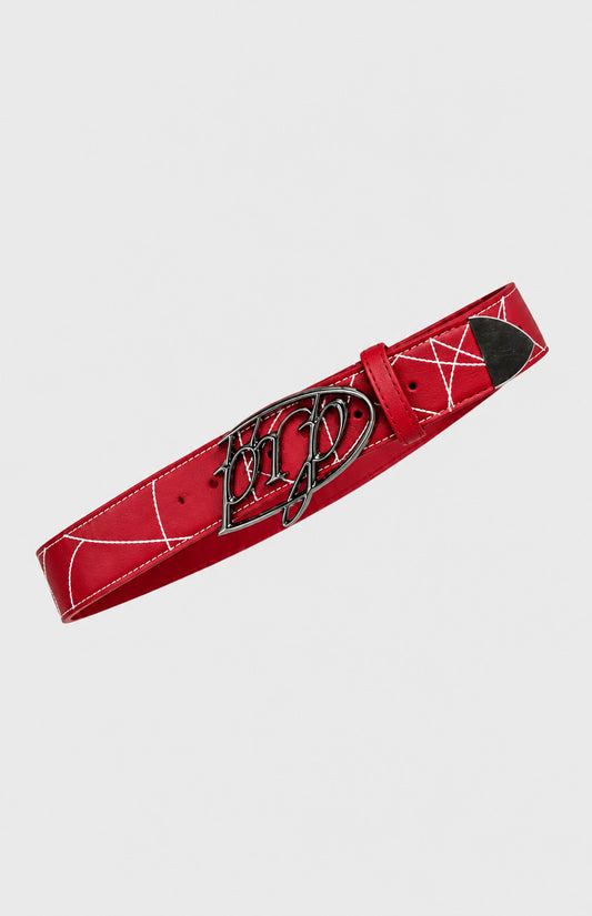 Origin Belt Red – ceinture rouge similicuir boucle custom – photo 1