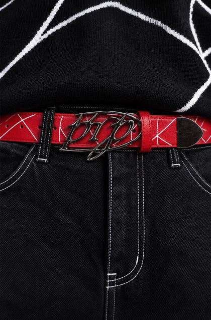 Origin Belt Red – ceinture rouge similicuir boucle custom – photo 3