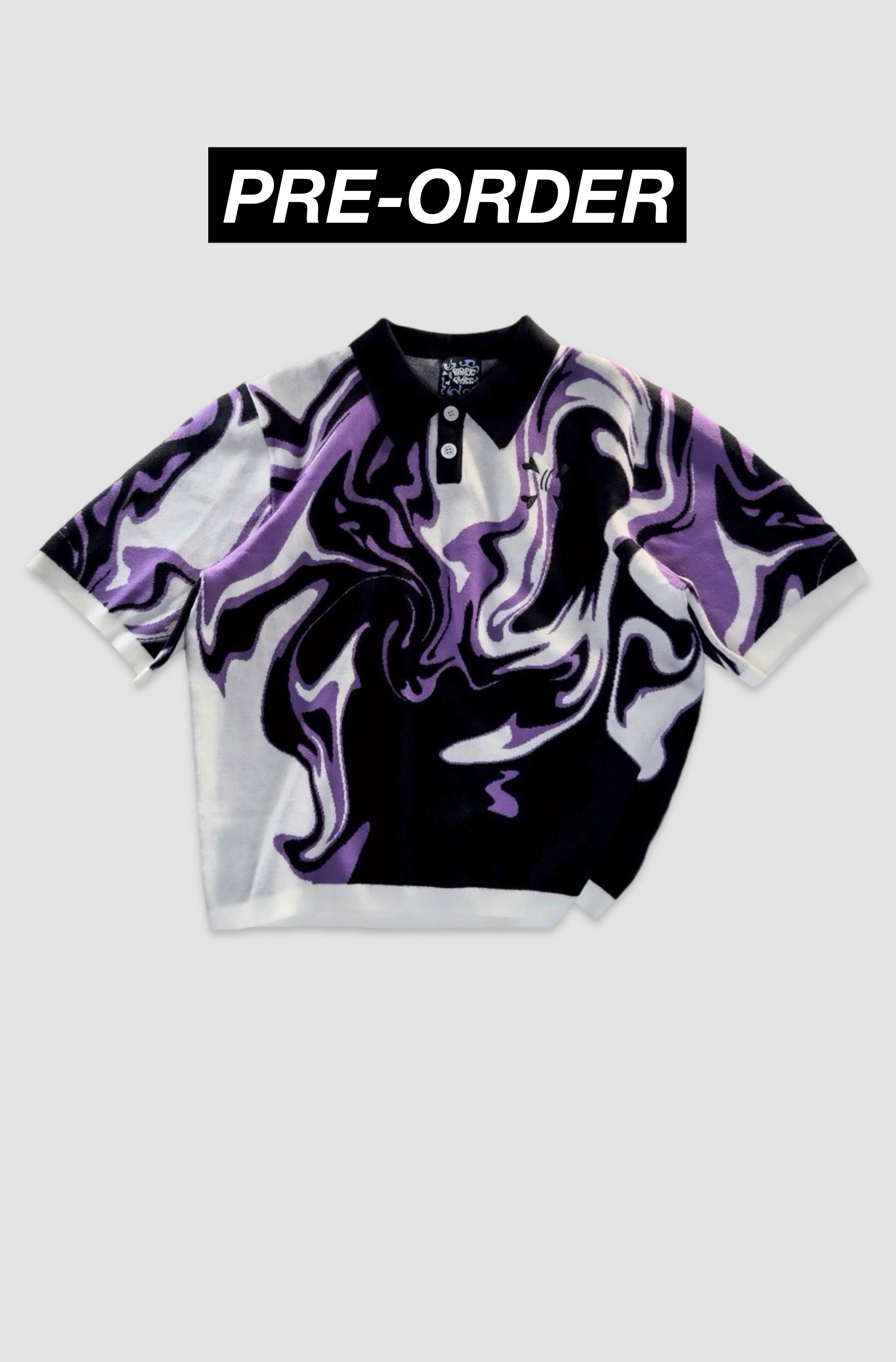 KNIT TEE WHITE / BLACK / PURPLE