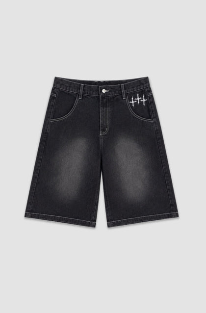 FADED BLACK JORTS - Purple Place