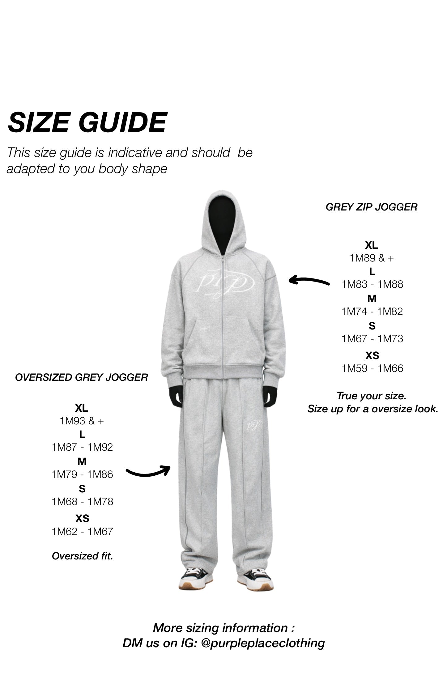 GREY ZIP HOODIE - Purple Place