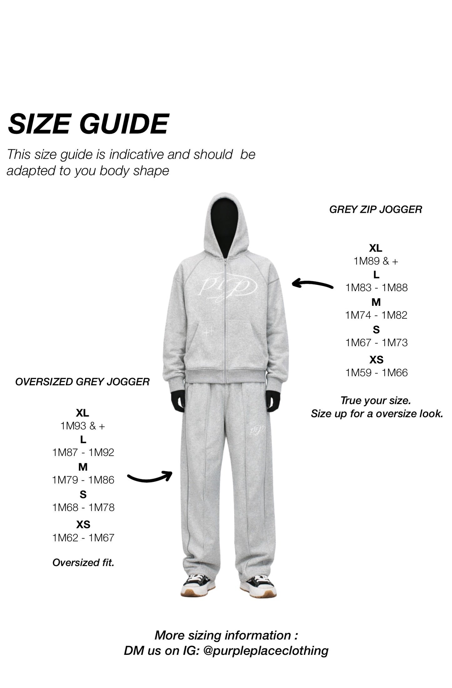 GREY ZIP HOODIE - Purple Place