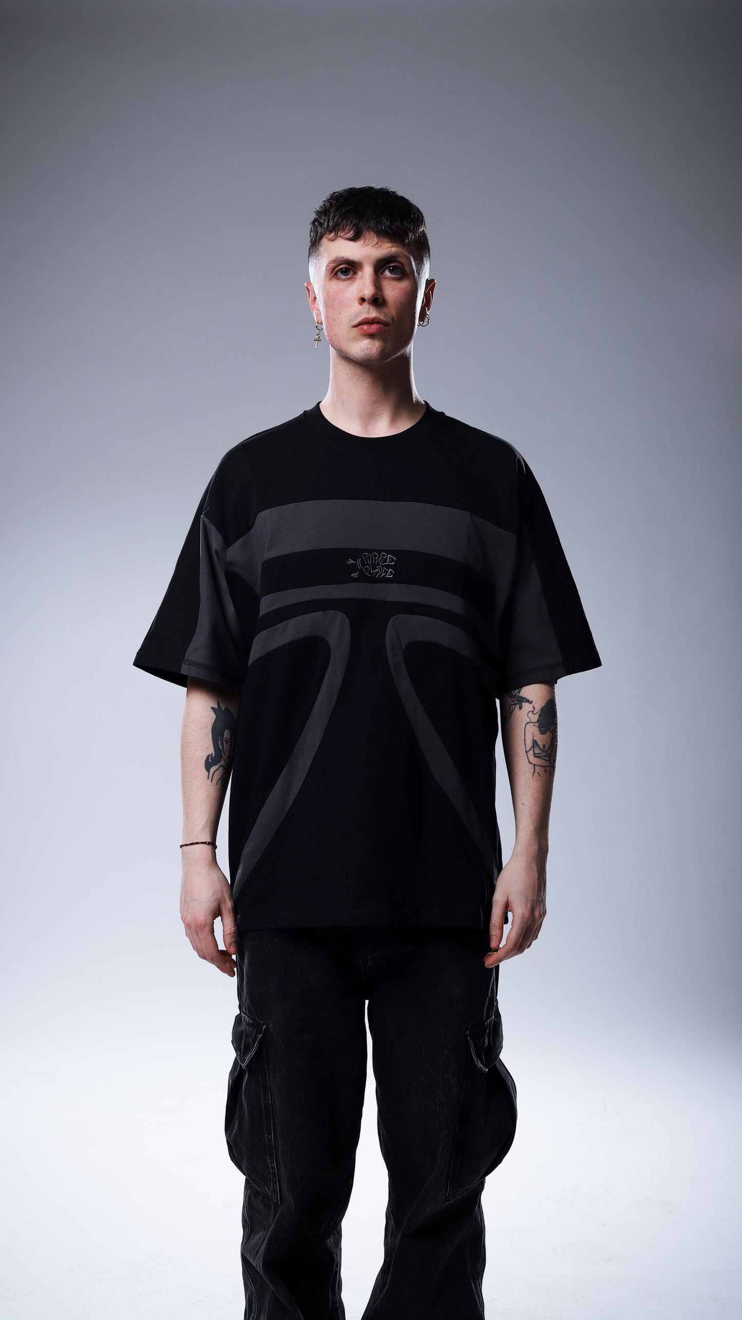 Hooking Tee - Black and Gray - Purple Place