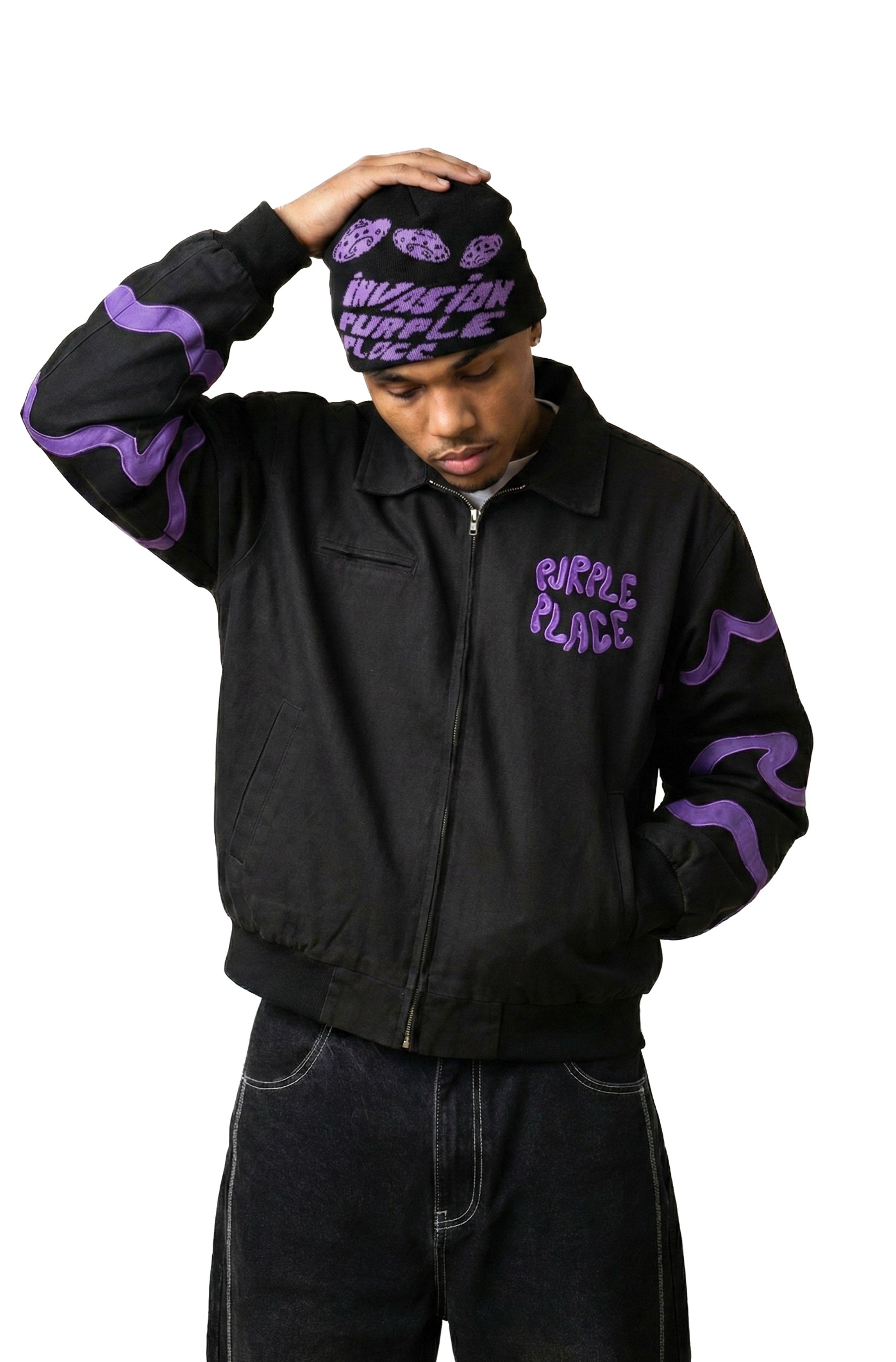 Invasion Jacket - Black - Purple Place