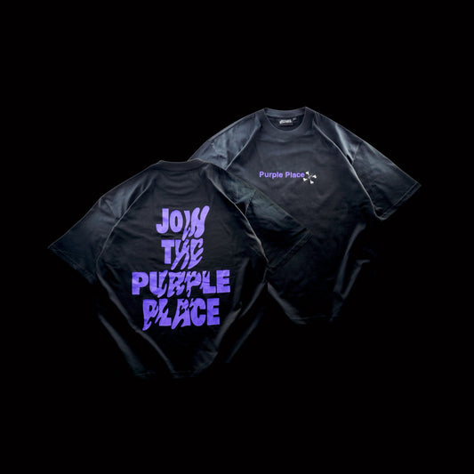 Join The Purple Place T-shirt - Black - Purple Place