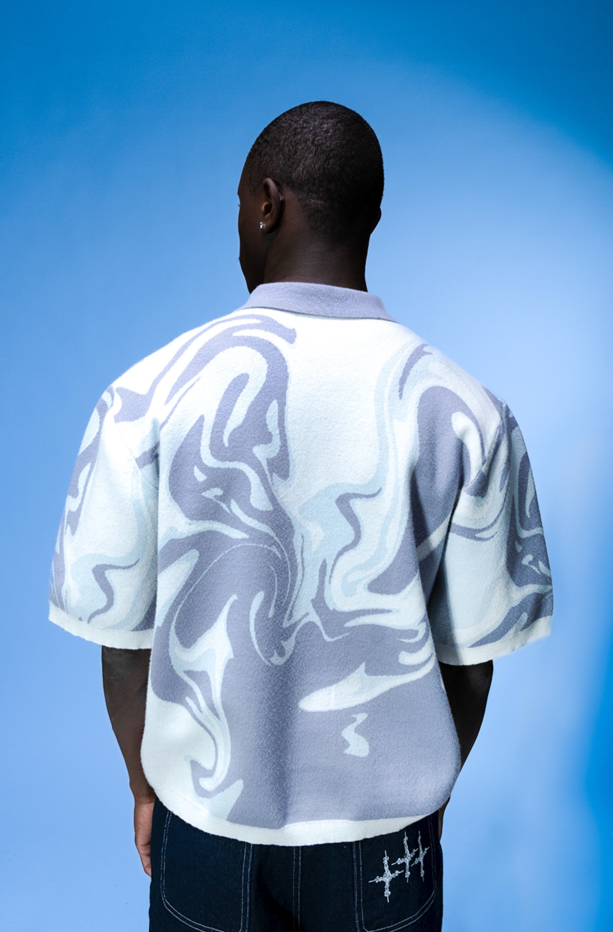 KNIT TEE - GRAY & WHITE - Purple Place