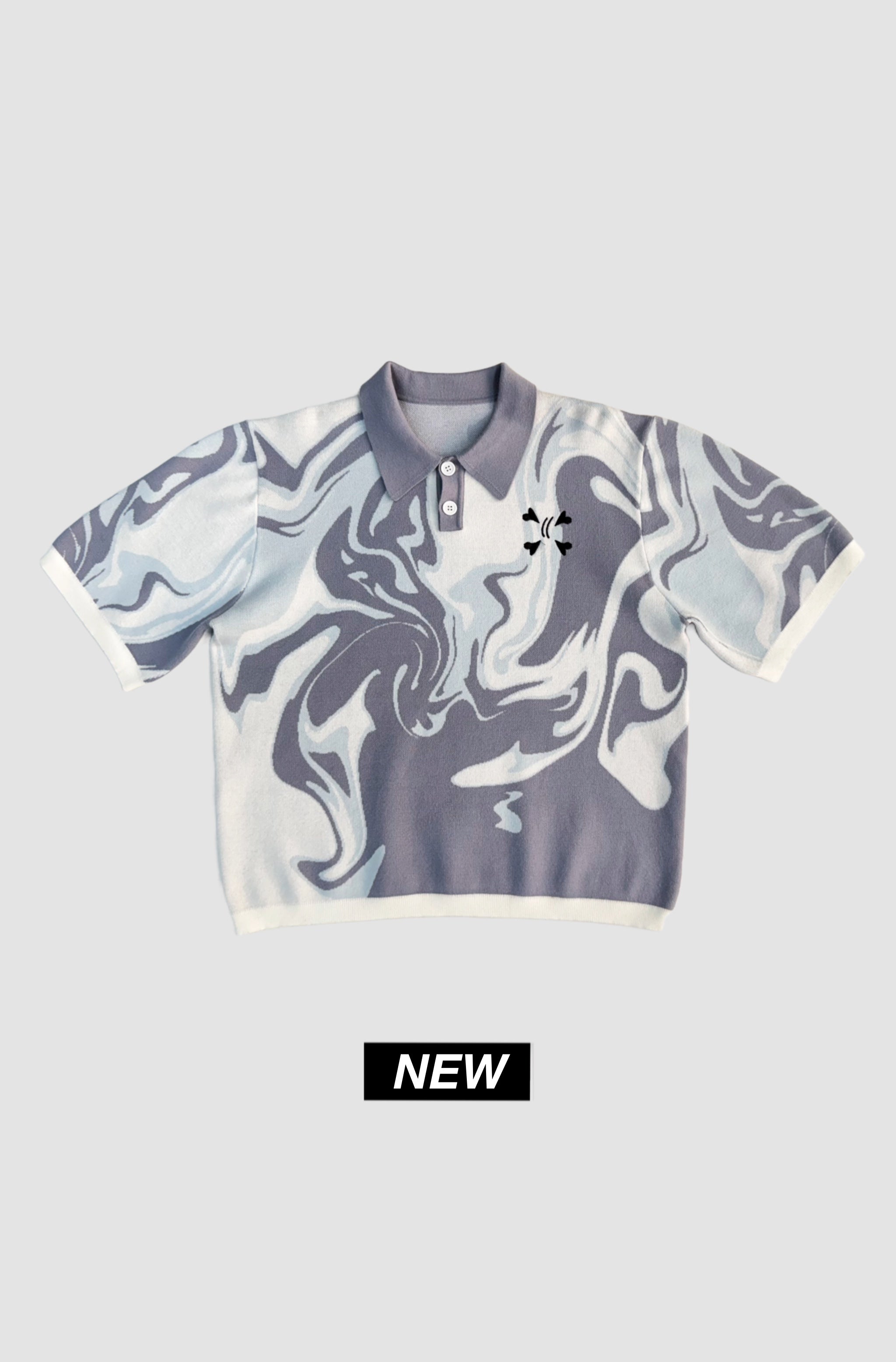 Knit Tee - Gray & White - Purple Place