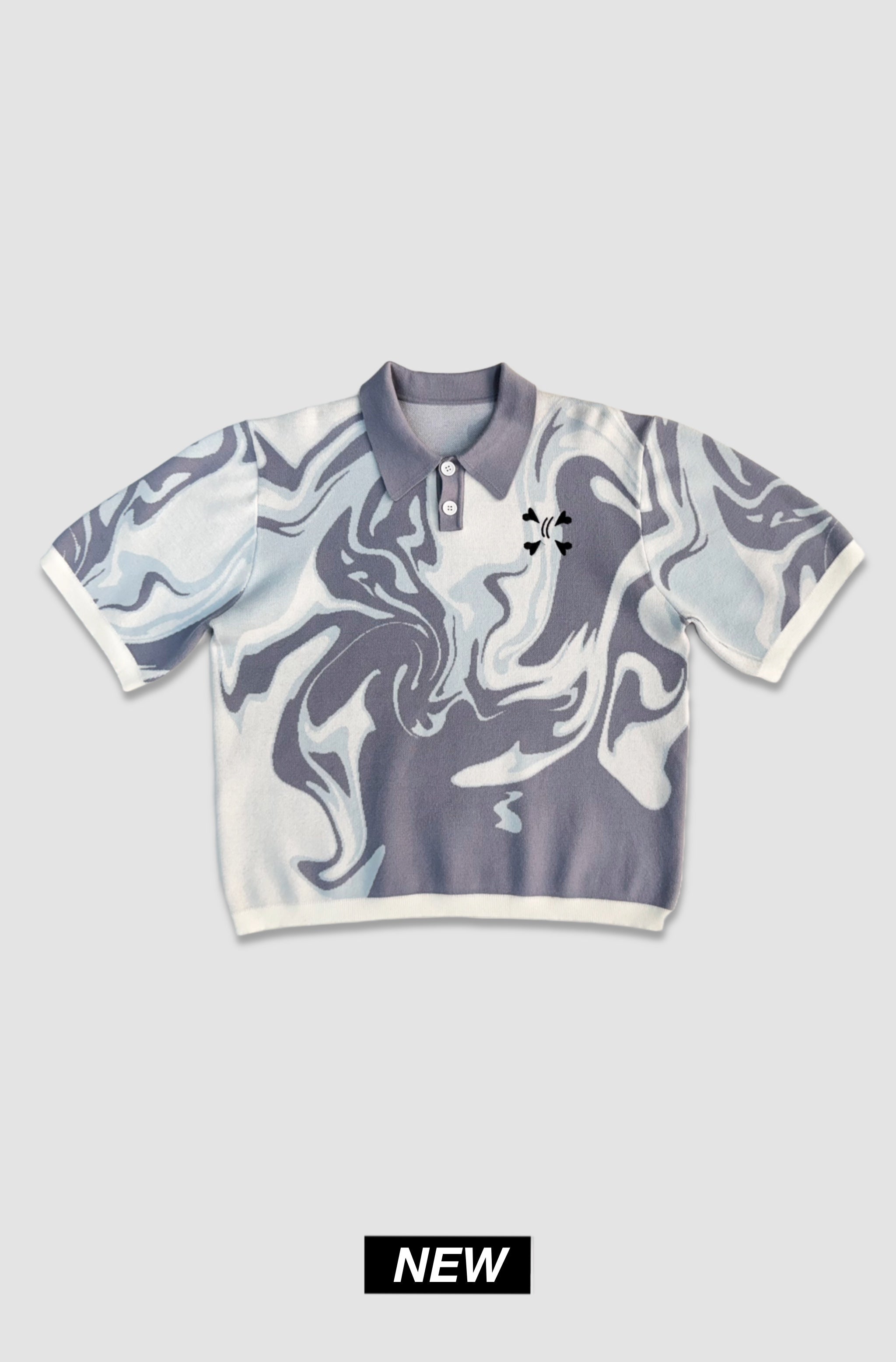 KNIT TEE - GRAY & WHITE - Purple Place