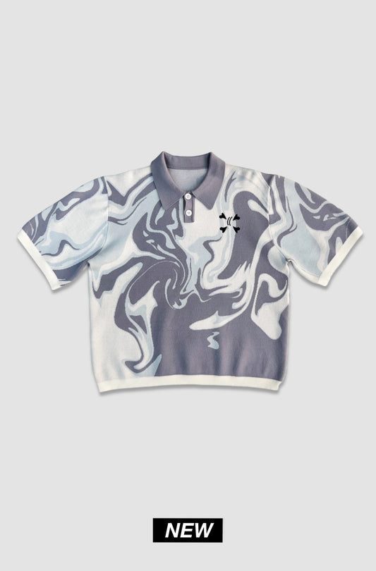 KNIT TEE - GRAY & WHITE - Purple Place