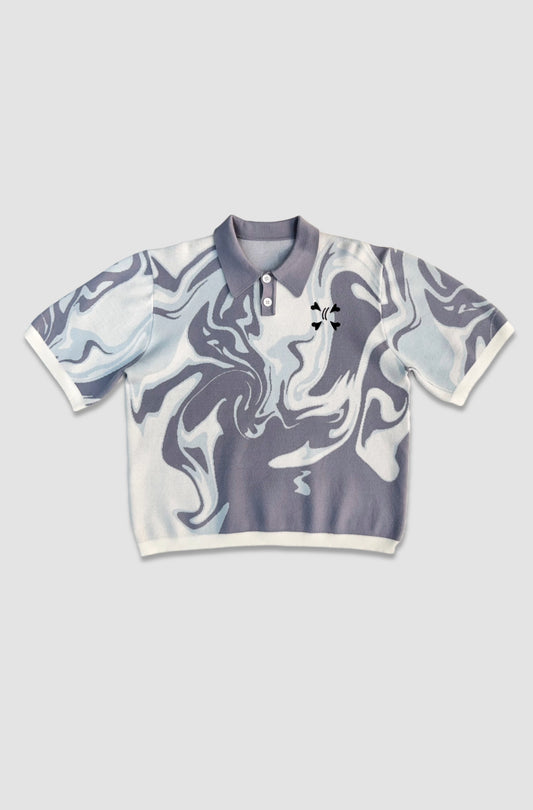 KNIT TEE - GRAY & WHITE - Purple Place