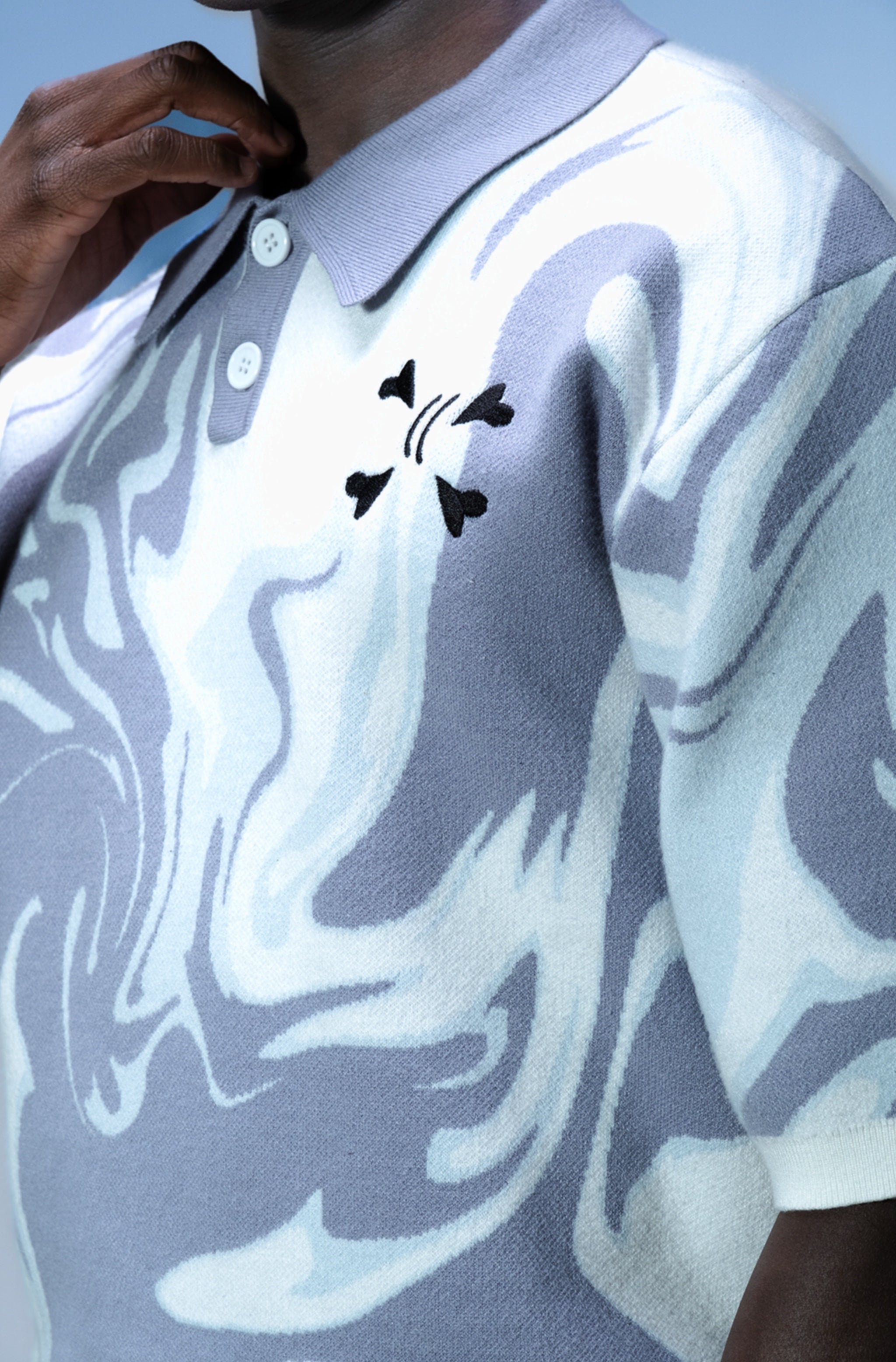 KNIT TEE - GRAY & WHITE (SOLD OUT) - Purple Place