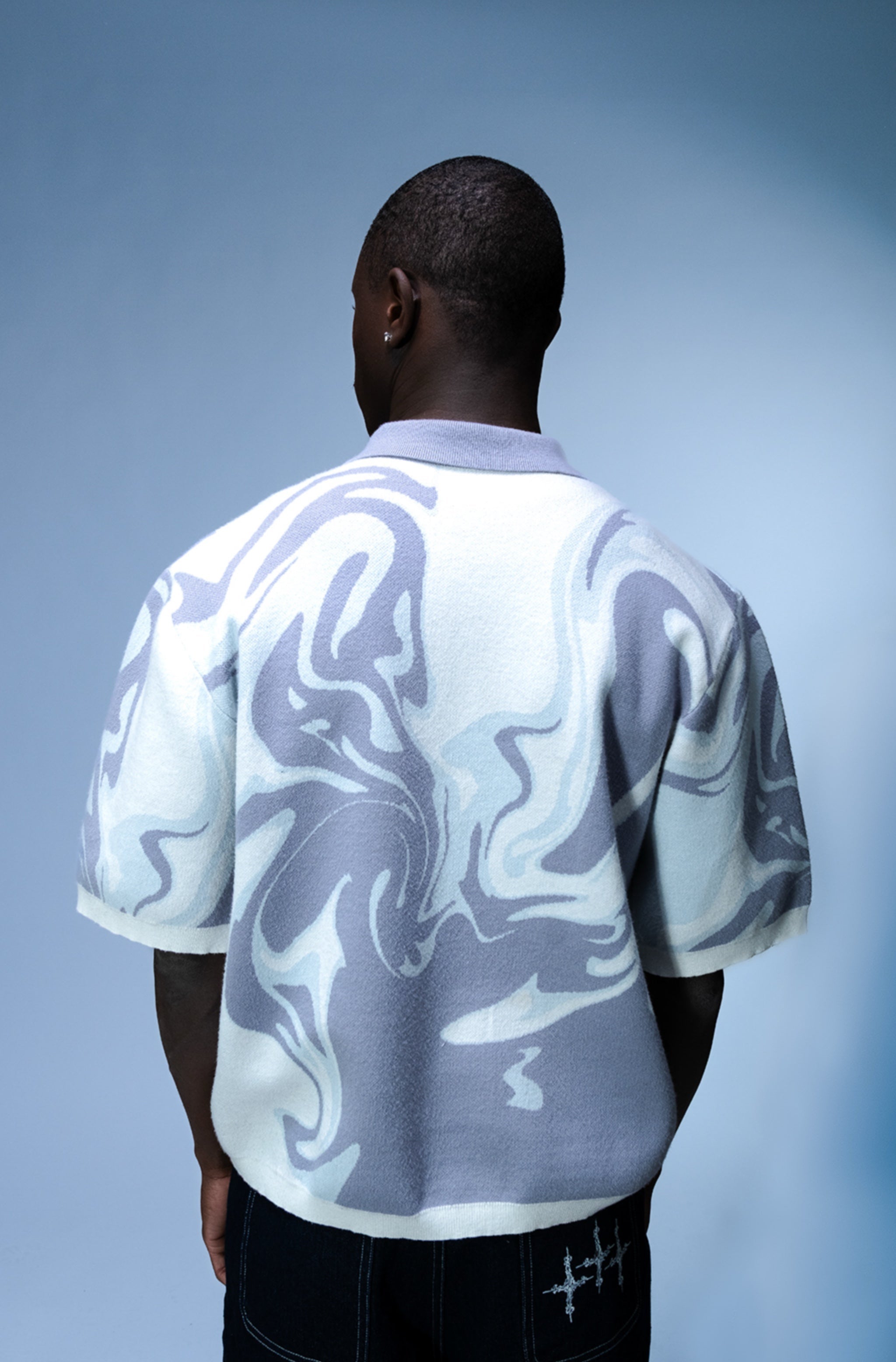 KNIT TEE - GRAY & WHITE (SOLD OUT) - Purple Place