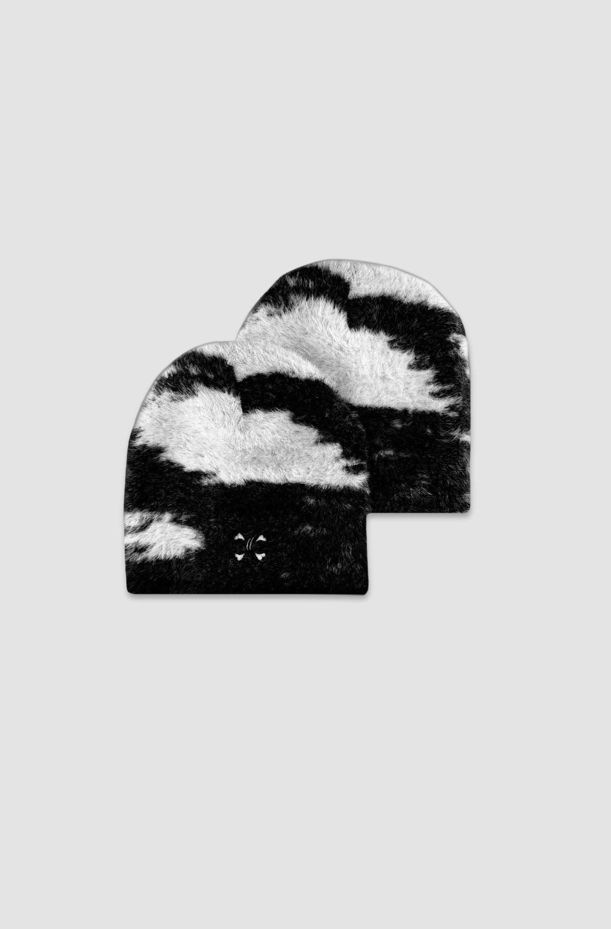 Mohair beanie Black/White - Purple Place