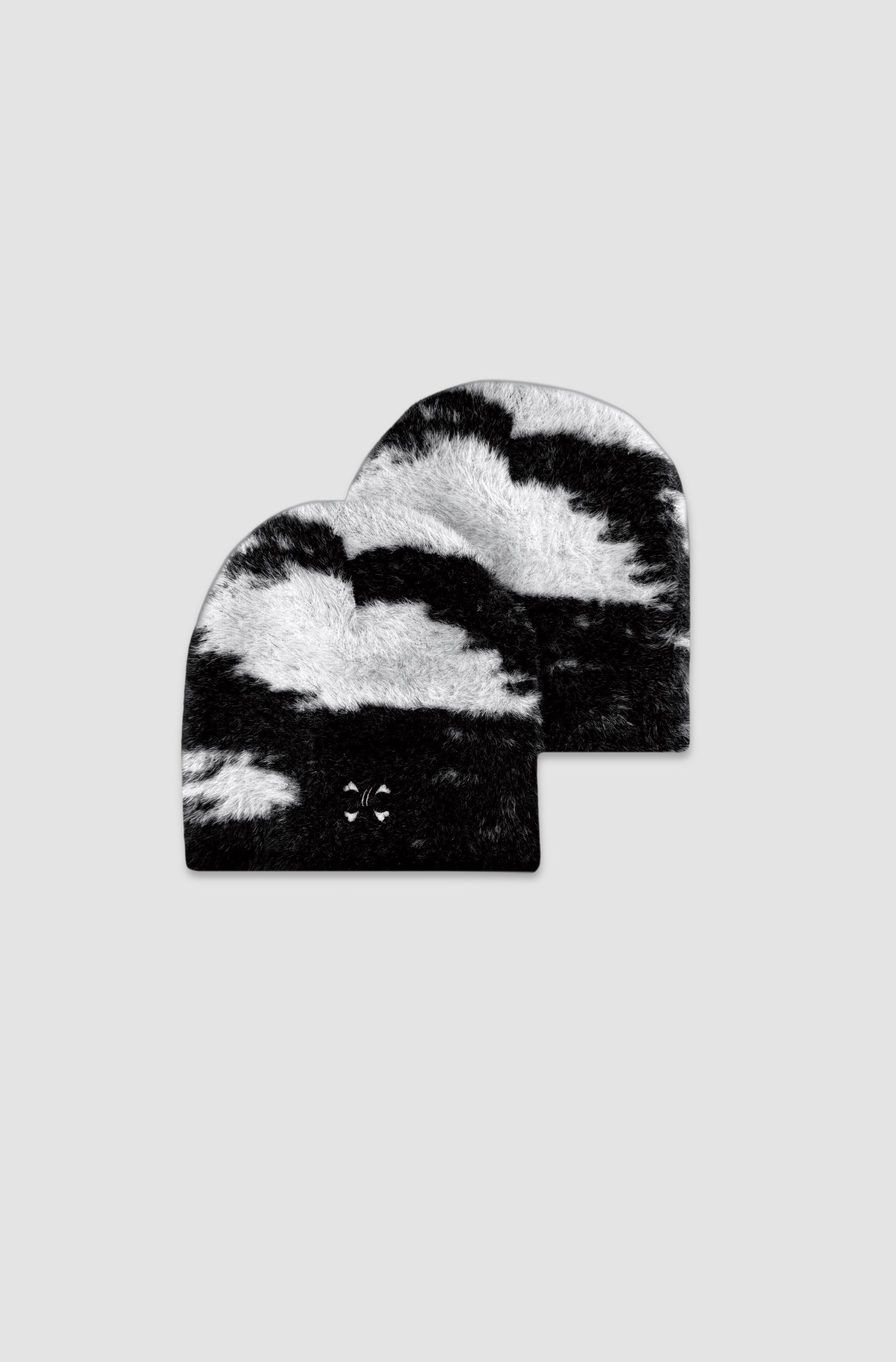 Mohair beanie Black/White - Purple Place