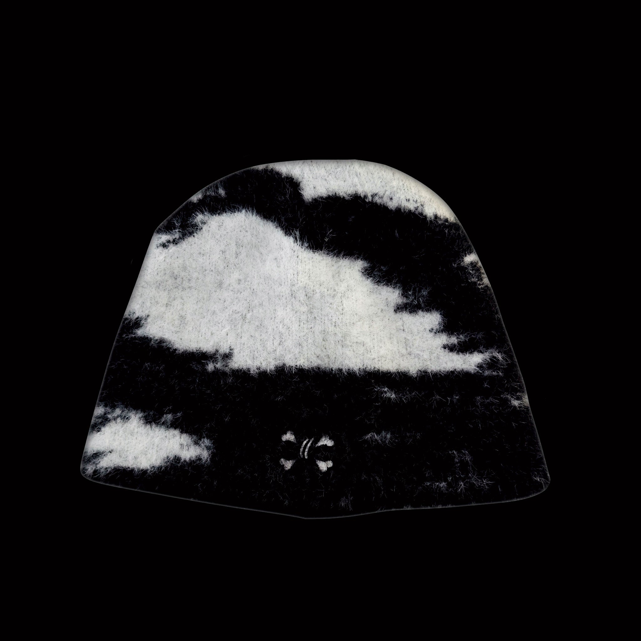 Mohair beanie Black/White - Purple Place