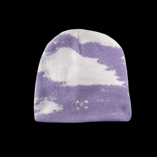 Mohair Beanie purple/white - Purple Place