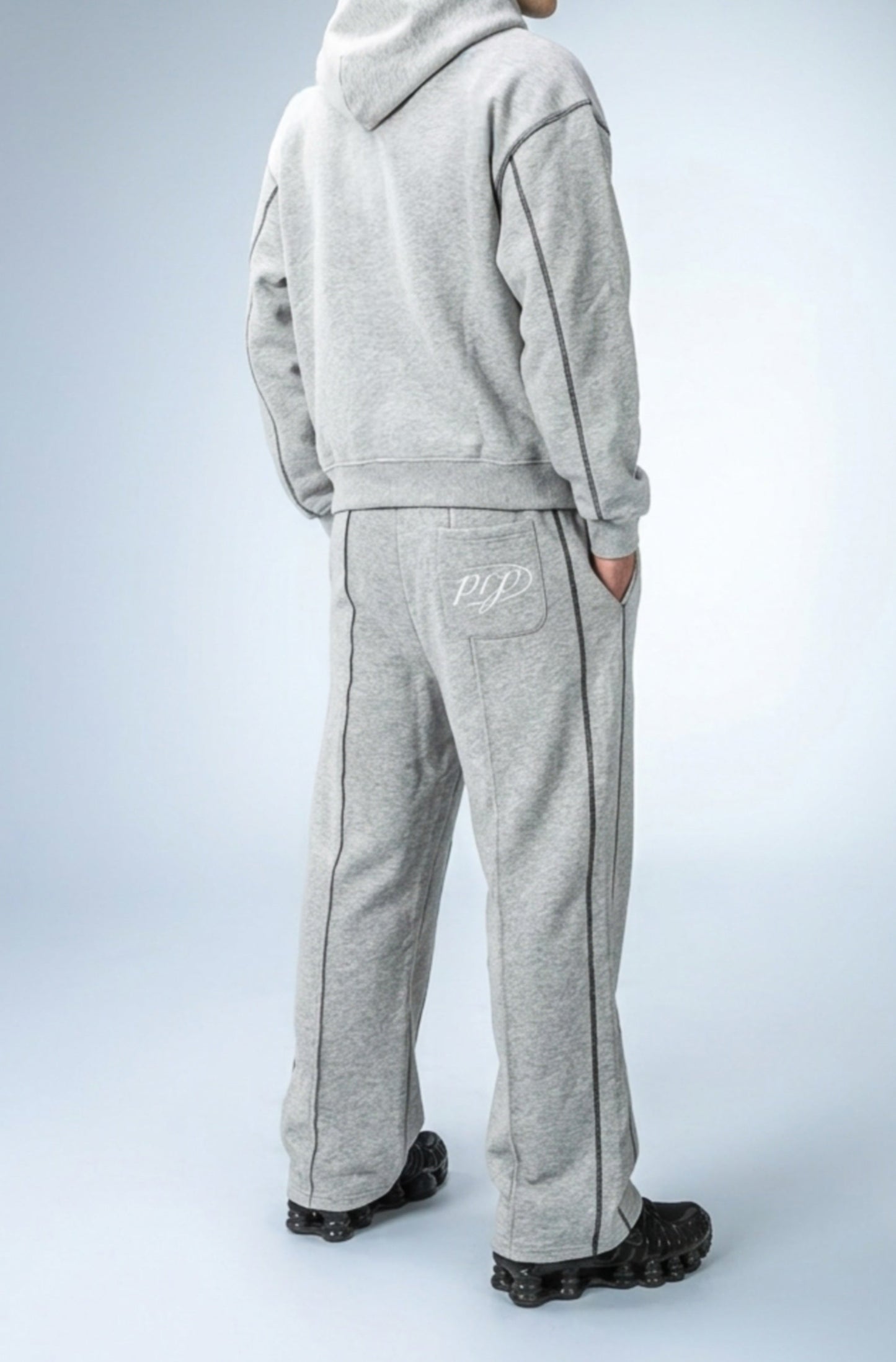 OVERSIZED GREY JOGGER - Purple Place