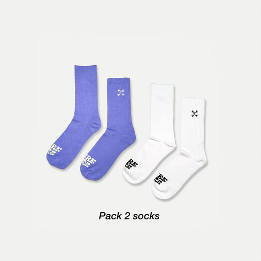 Pack Logo socks White & Purple - Purple Place