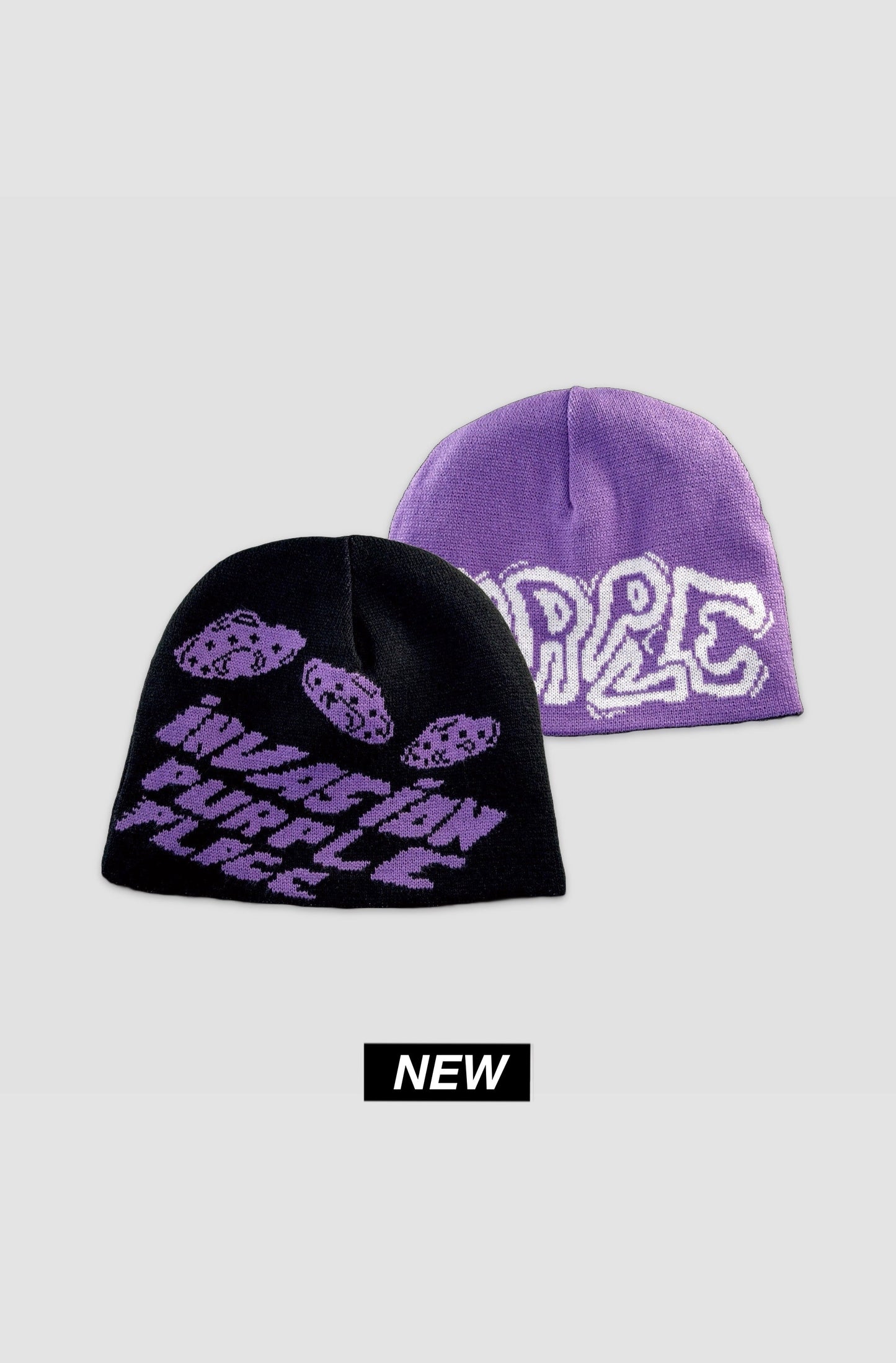 Reversible Invasion Beanie - Purple Place