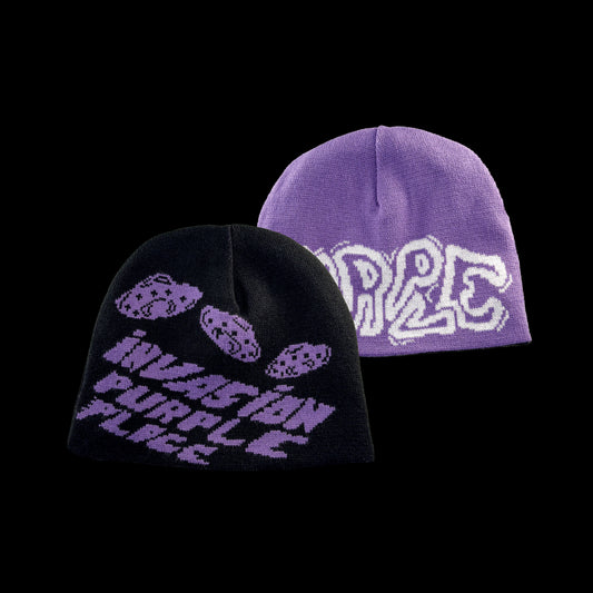 Reversible Invasion Beanie - Purple Place