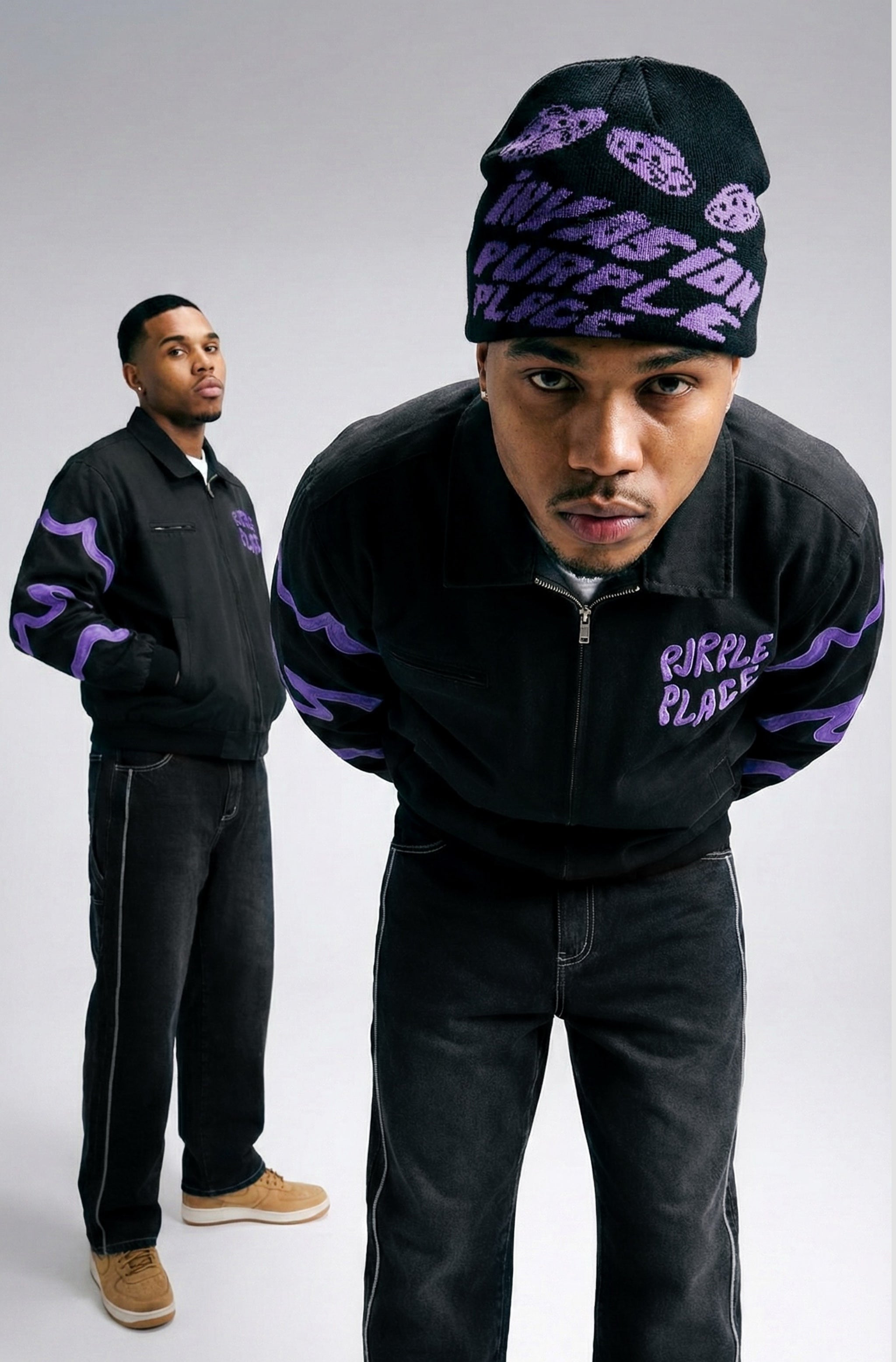 Reversible Invasion Beanie - Purple Place