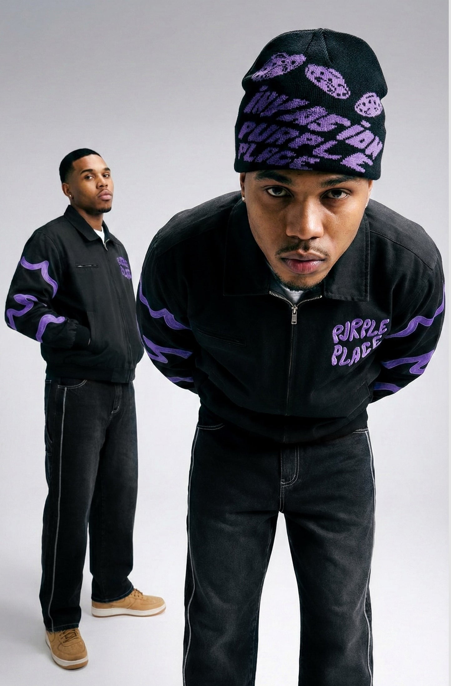 Reversible Invasion Beanie - Purple Place