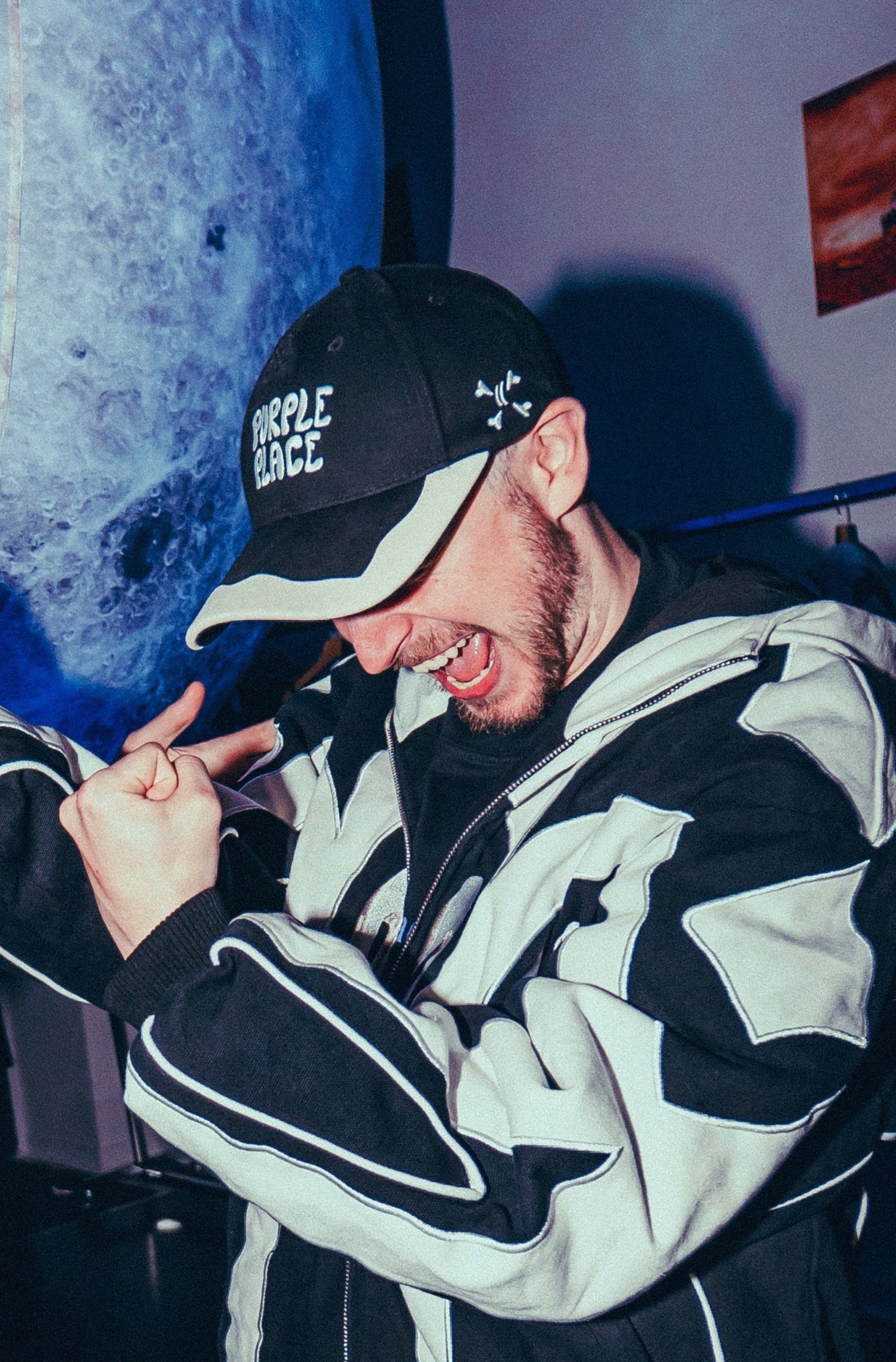 Suede Cap - Black - Purple Place