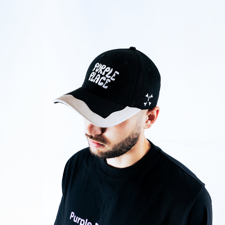 Suede Cap Black - Purple Place